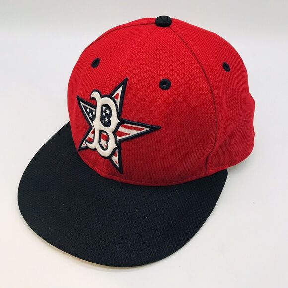 Boston Red Sox MLB Logo Hat Mens 7 1/4 New Era 59FIFTY Red & Black Flag Star Cap - Picture 4 of 12